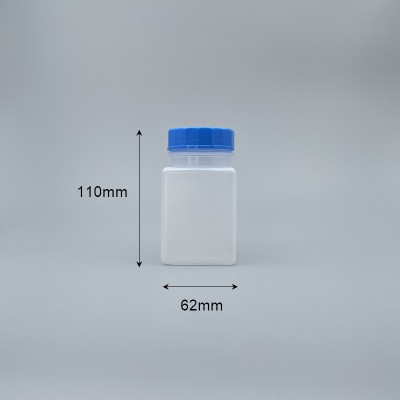 廣口瓶 PP料方型 藍蓋附內塞 250cc M-28