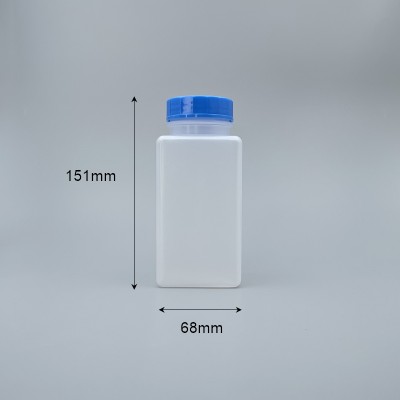 廣口瓶 PP料方型 藍蓋附內塞 500cc M-30