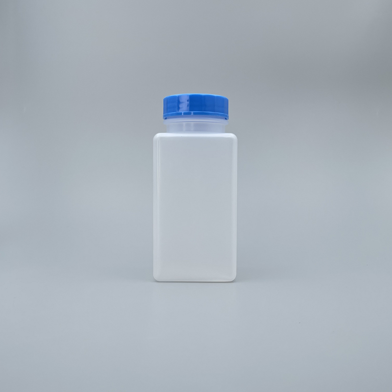 廣口瓶 PP料方型 藍蓋附內塞 500cc M-30