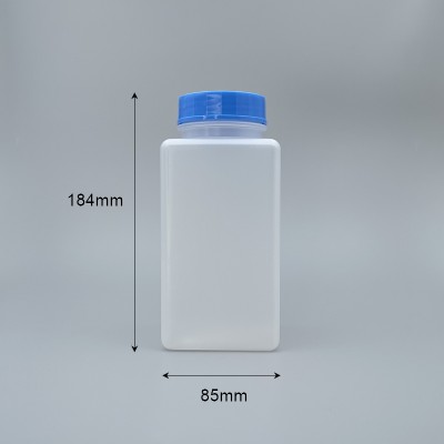 廣口瓶 PP料方型 藍蓋附內塞 1000cc M-32
