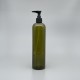 壓瓶 PETG 橄欖綠瘦高瓶 500ml 黑壓頭 ZY-139
