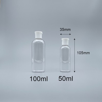 髮精瓶 掀蓋 PETG 50ml 透明 FT-50+18牙蓋