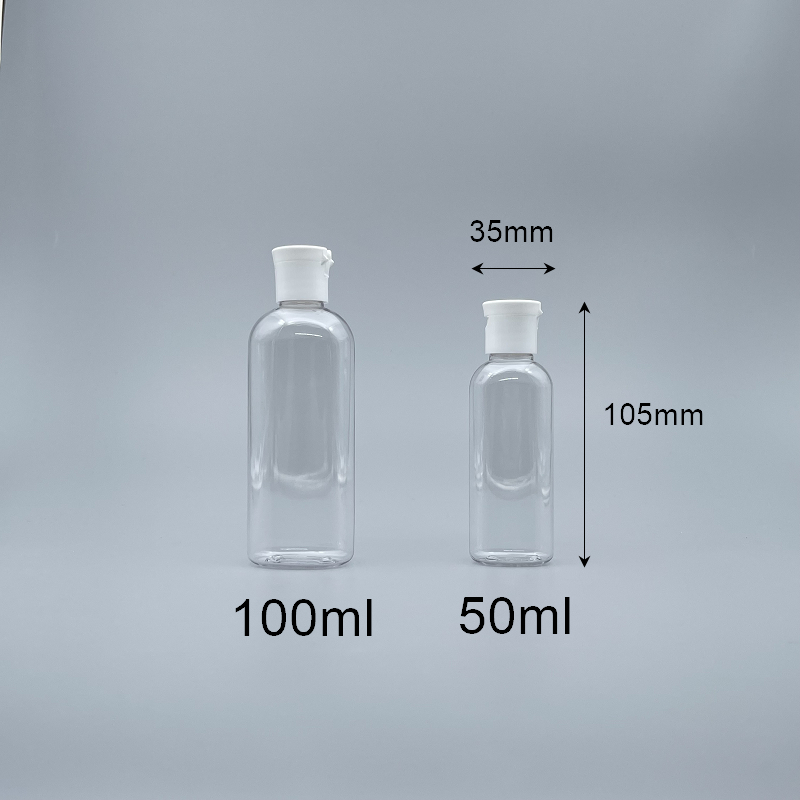 髮精瓶 掀蓋 PETG 50ml 透明 FT-50+18牙蓋