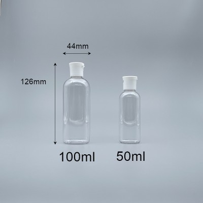 髮精瓶 掀蓋 PETG 100ml 透明 FT-100+18牙蓋