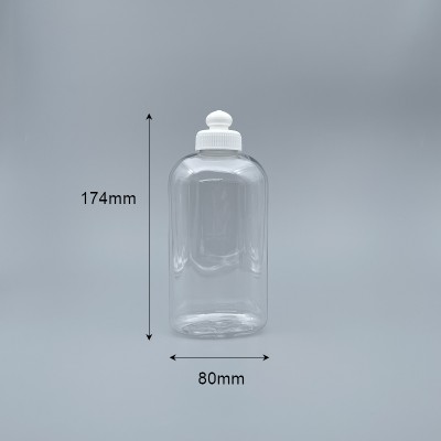 髮精瓶 拉拔蓋 PET 透明 500ml 3-17