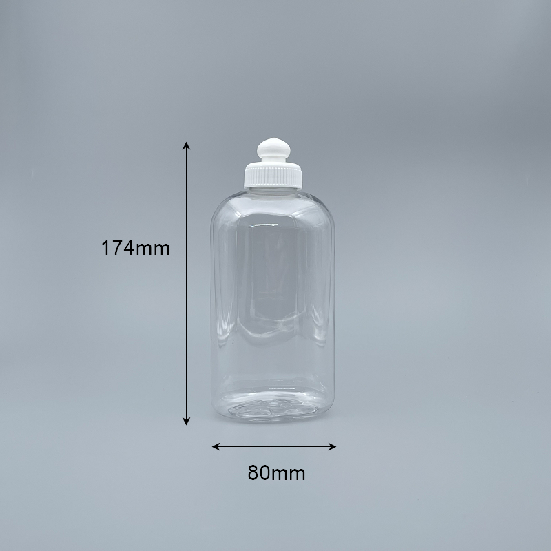 髮精瓶 拉拔蓋 PET 透明 500ml 3-17