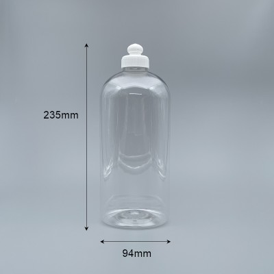 髮精瓶 拉拔蓋 PET 透明 1000ml S-33