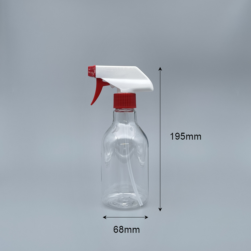 噴槍瓶 紅頭  370cc 透明PET瓶 5-33