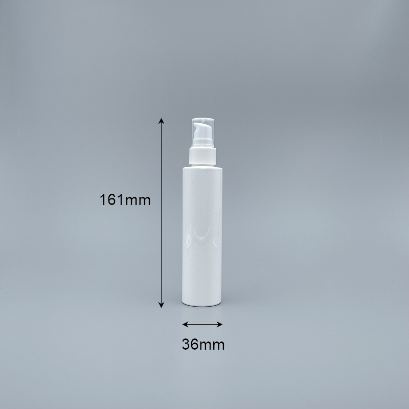 壓瓶 PET 20牙白頭+小蓋 100ml白色直角瓶 3-10