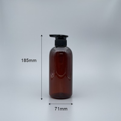 壓瓶 PET 500ml 茶色圓身 黑水滴壓頭 NO.3-15