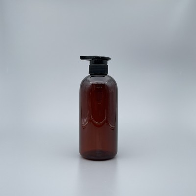 壓瓶 PET 500ml 茶色圓身 黑水滴壓頭 NO.3-15