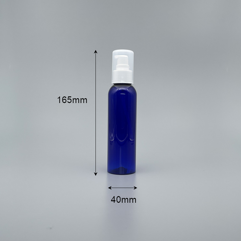 壓瓶 附PP大蓋 PET 120cc 藍色身 2-50