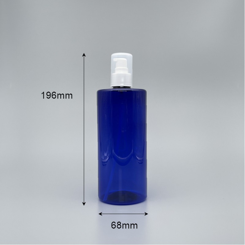 壓瓶 附PP大蓋 PET 500cc 藍色身 3-33