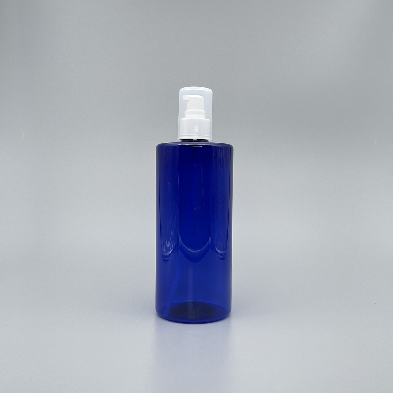 壓瓶 附PP大蓋 PET 500cc 藍色身 3-33