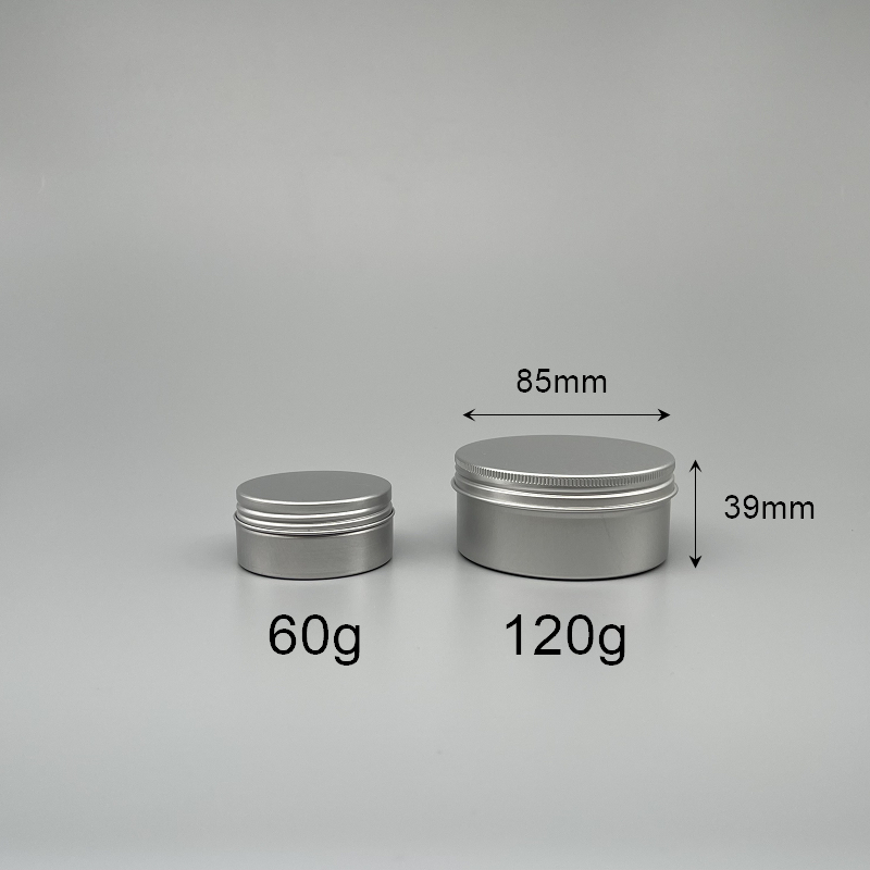 鋁製面霜盒 螺芽蓋 120g 直徑8.5x總高3.85cm EJ-100