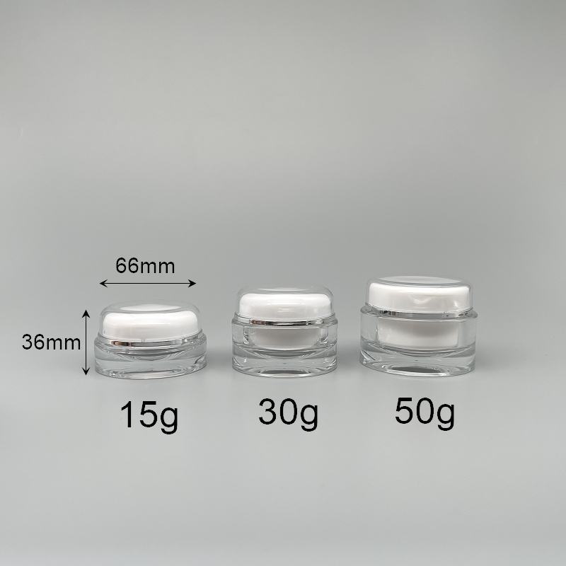 面霜盒 壓克力圓型 15g 蓋滾銀邊