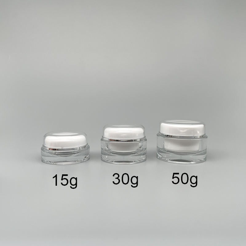 面霜盒 壓克力圓型 30g 蓋滾銀邊