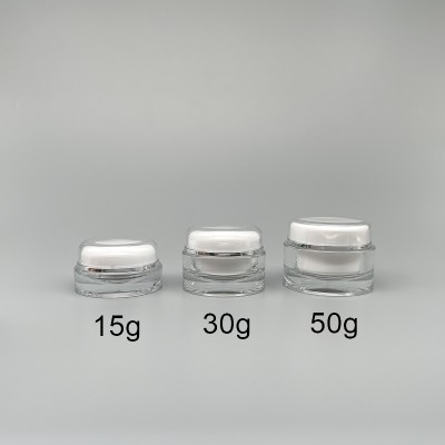 面霜盒 壓克力圓型 50g 蓋滾銀邊