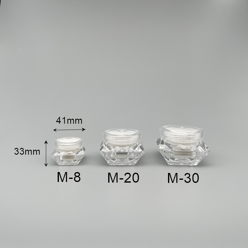 面霜盒 壓克力 鑽石型  8g雙層 M-10外觀
