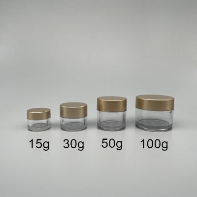 面霜盒 PETG 透明身 霧金蓋  15g
