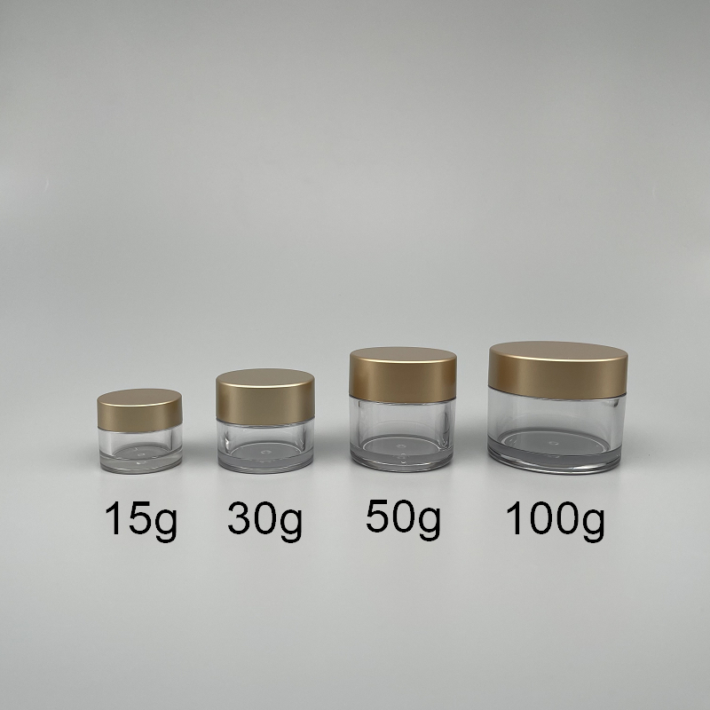 面霜盒 PETG 透明身 霧金蓋  30g