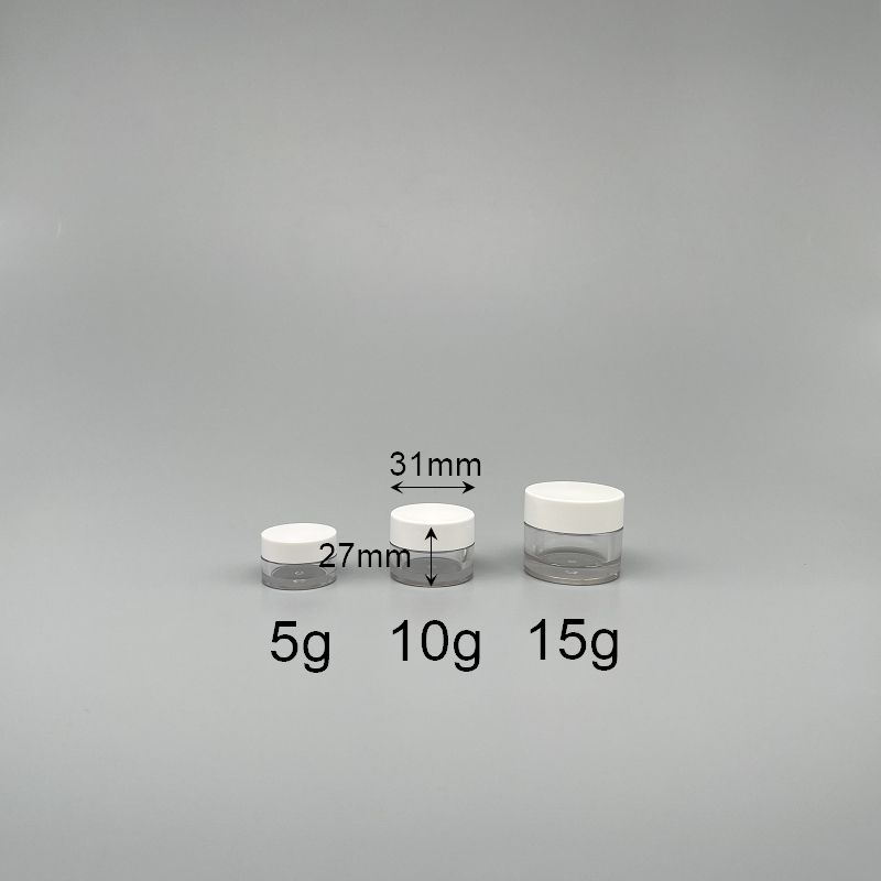 面霜盒 PETG 透明身 白蓋  10g