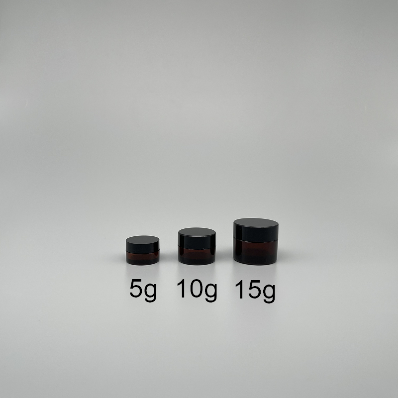 面霜盒 PETG 茶色身 黑蓋  10g