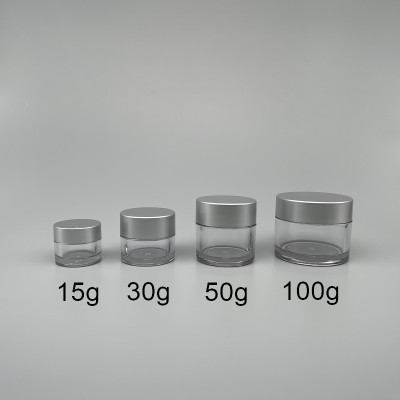 面霜盒 PETG 透明身 霧銀蓋 100g