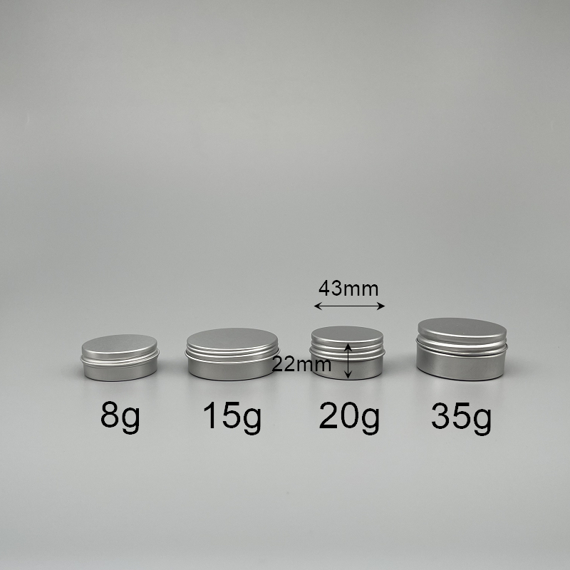 鋁製面霜盒 螺芽蓋 20g 直徑4.3x高2.1cm C-435