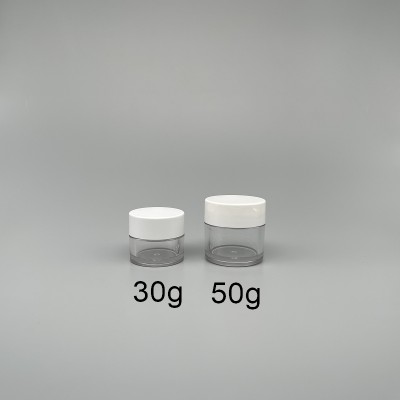 面霜盒 PETG 透明身 白蓋  30g