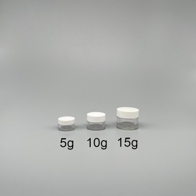 面霜盒 PETG 透明身 白蓋  15g