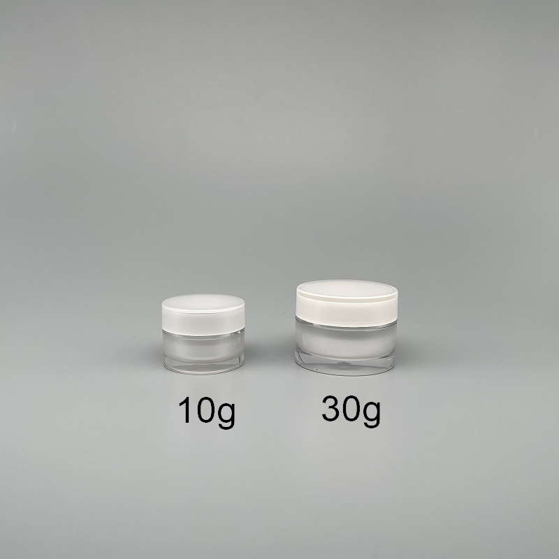 面霜盒 壓克力直筒型 30g 珍珠白色