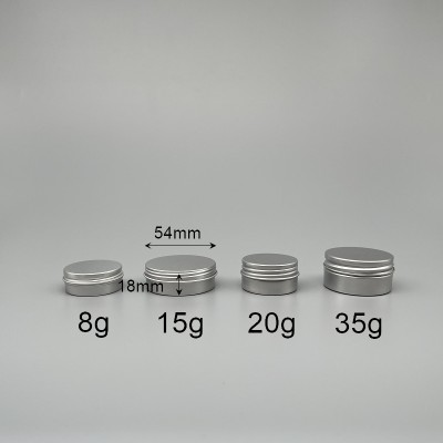 鋁製面霜盒 螺芽蓋 15g 直徑5.2x高1.7cm 無墊片 (容量30ml)