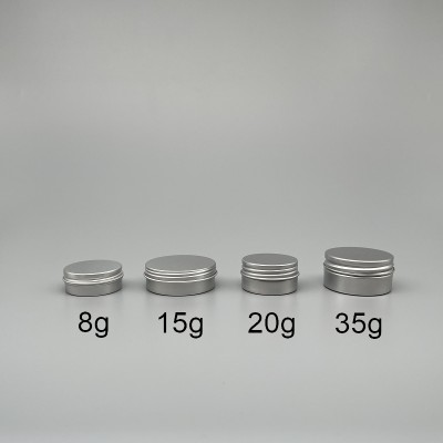 鋁製面霜盒 螺芽蓋 15g 直徑5.2x高1.7cm 無墊片 (容量30ml)